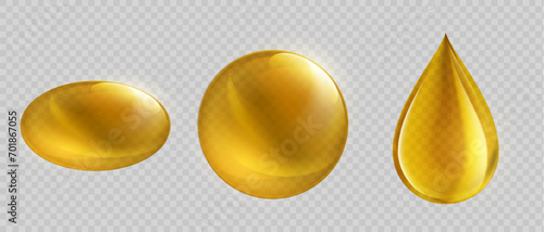 Medical pills and drugs. Capsule templates for vitamin D, or omega 3 fats. Mockup isolated on transparent background. Vector illustration