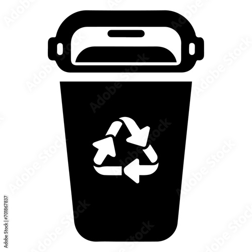 Recycle bin Icon vector silhouette black color