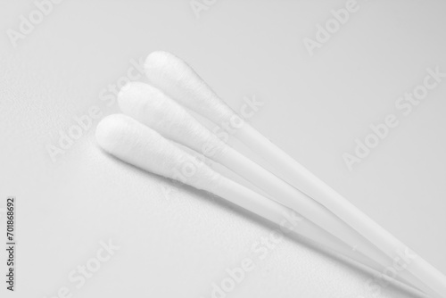 cotton swabs isolated on white background. photo