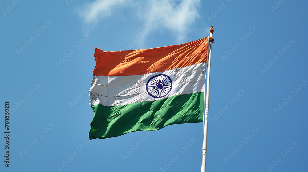 Fototapeta premium India flag on the wind