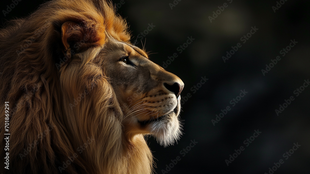 close up portrait of a lion