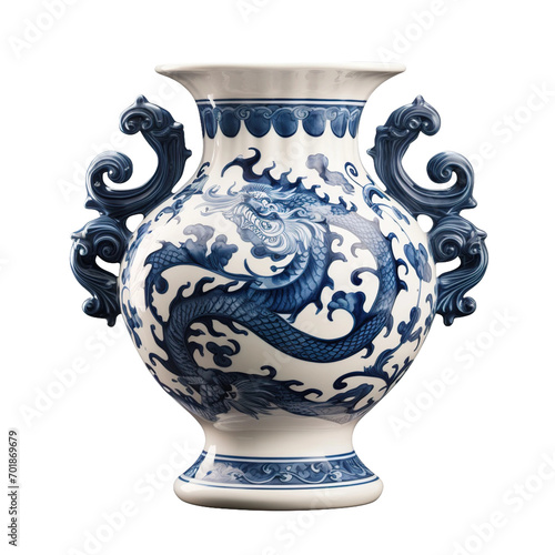 blue vase isolated on white