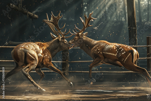 illustration of a fighting deer photo