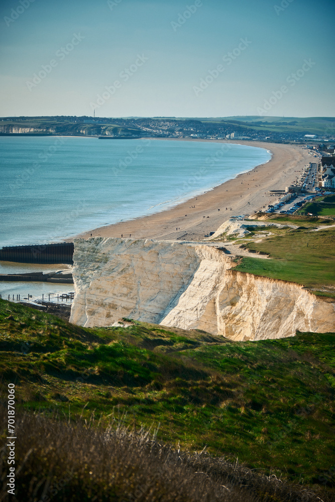 view from the beach, white cliffs from Seaford