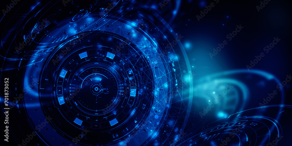 Obraz premium 2d illustration Abstract futuristic electronic circuit technology background
