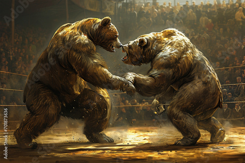 illustration of a fighting bear photo