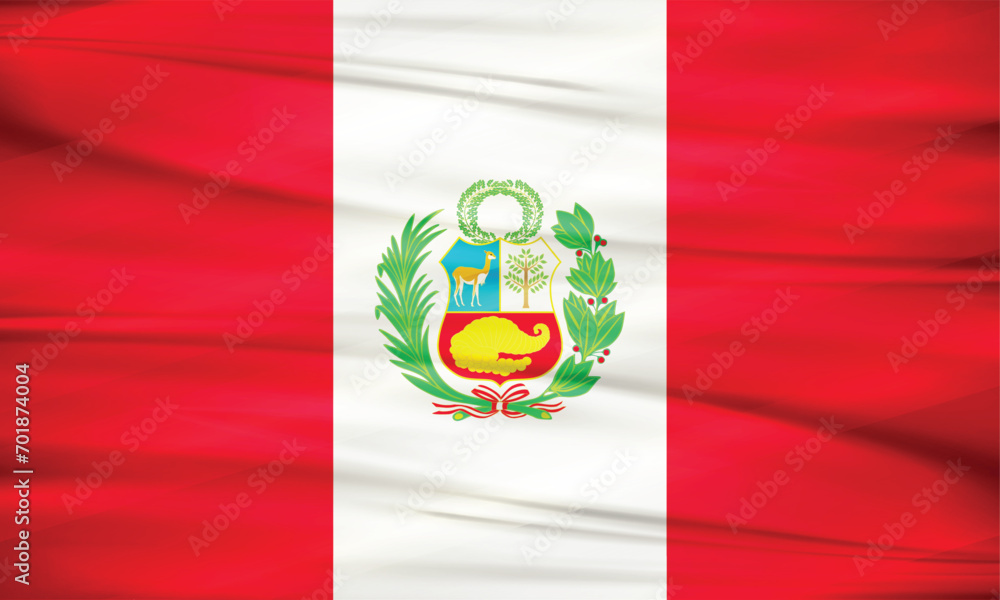 Illustration of Peru Flag and Editable vector Peru Country Flag