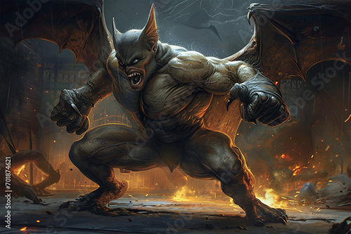 illustration of a fighting bat photo