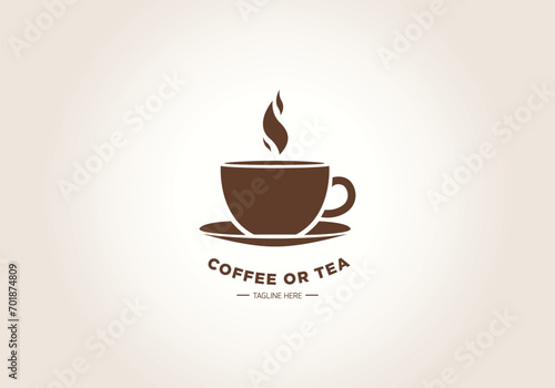 Coffee or tea shop logo minimal Coffee shop logo with cup icon