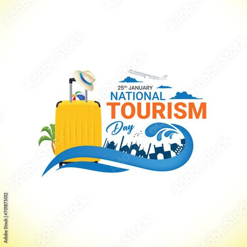 Editable vector image of National Tourism Day can be used for banners, posters, social media and print media.
