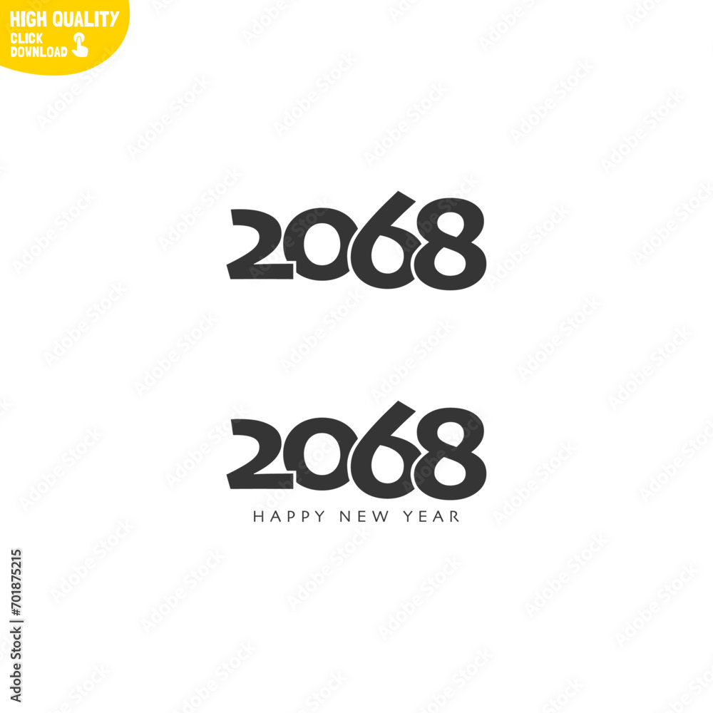 Creative Happy New Year 2068 Logo Design Creative Happy New Year 2068 Logo Design