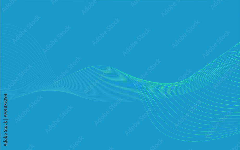 Abstract blue background with flowing line. Vector illustration