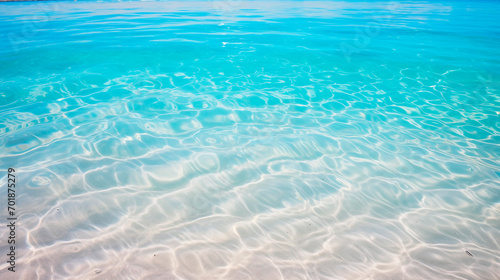 Blue sea with white sand and crystal clear water. Summer background. © Kateryna