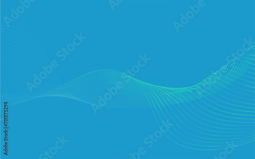 Abstract blue background with flowing line. Vector illustration