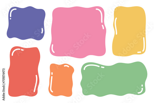 Collection of hand drawn blank quote templates. Colorful empty speech bubbles. Vector illustration on a white background photo