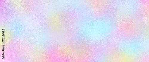 Colorful iridescent holographic foil texture, vector illustration with pastel unicorn rainbow background, pastel color glass. Christmas background. Blurred illustration for design. photo