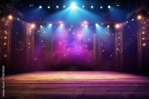 Background of colorful stage with lighting effect
