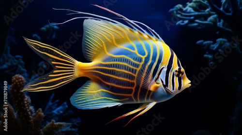 A Regal Angelfish hovering gracefully in an