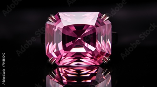 A stunning Poudretteite gemstone in a high-resolution 8K image  showcasing its vibrant pinkish-purple hue  intricate facets  and mesmerizing brilliance