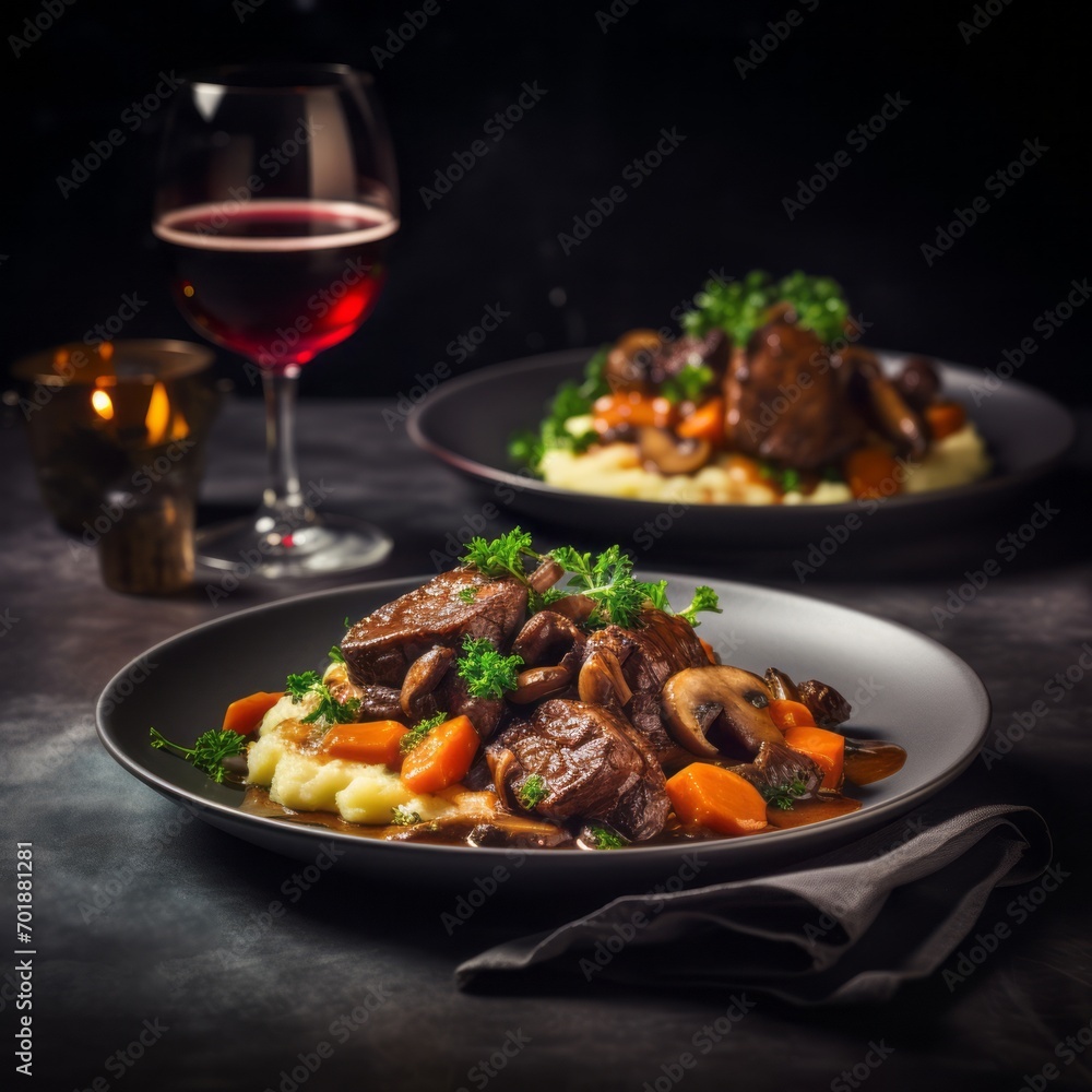 beef bourguignon with mashed potatoes beef bourguignon with mashed potatoes