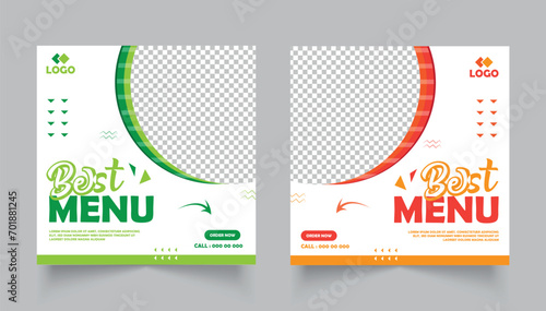 Food Social Media Post Design. food menu social media banner. fast food template design.