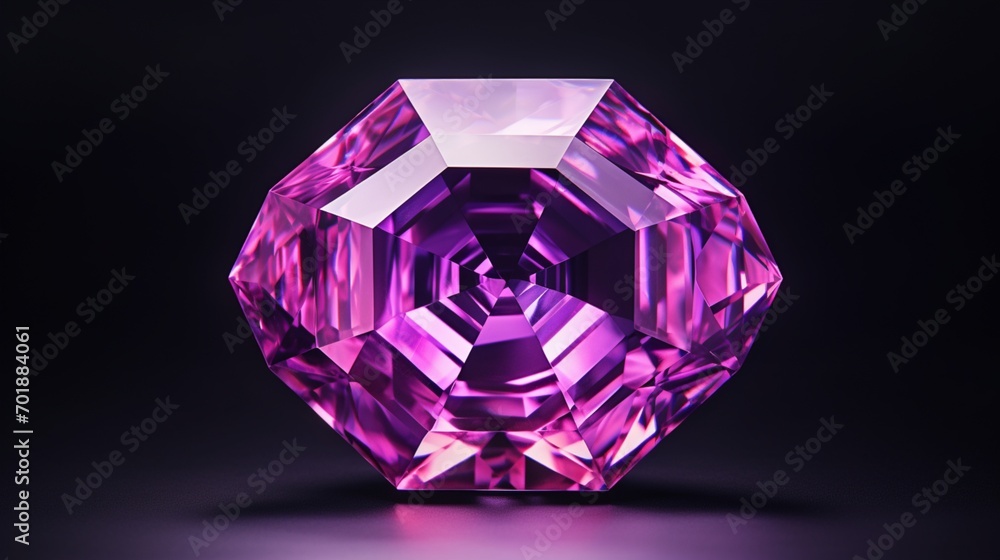 A stunning Poudretteite gemstone in a high-resolution 8K image, showcasing its vibrant pinkish-purple hue, intricate facets, and mesmerizing brilliance A stunning Poudretteite gemstone in a high-resolution 8K image, showcasing its vibrant pinkish-purple hue, intricate facets, and mesmerizing brilliance