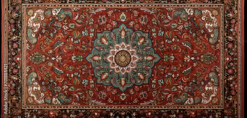 An ornate Persian rug pattern 3D wall texture