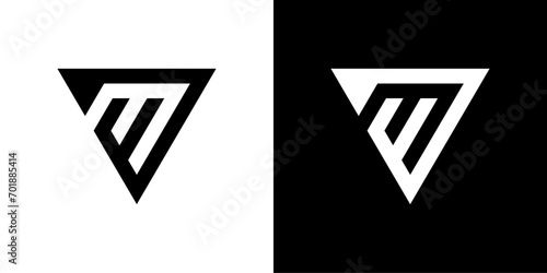 vector logo mw abstract combination of triangles