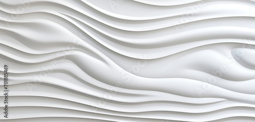 Minimalist white sculptural relief pattern on a 3D wall texture photo