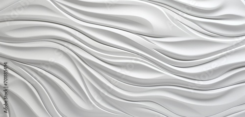 Minimalist white sculptural relief pattern on a 3D wall texture