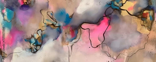 Panel kuchenny z motywem Colorful modern artwork, abstract paint strokes, oil painting on canvas. Acrylic art, artistic texture. Brush daubs and smears grunge background, generative AI
