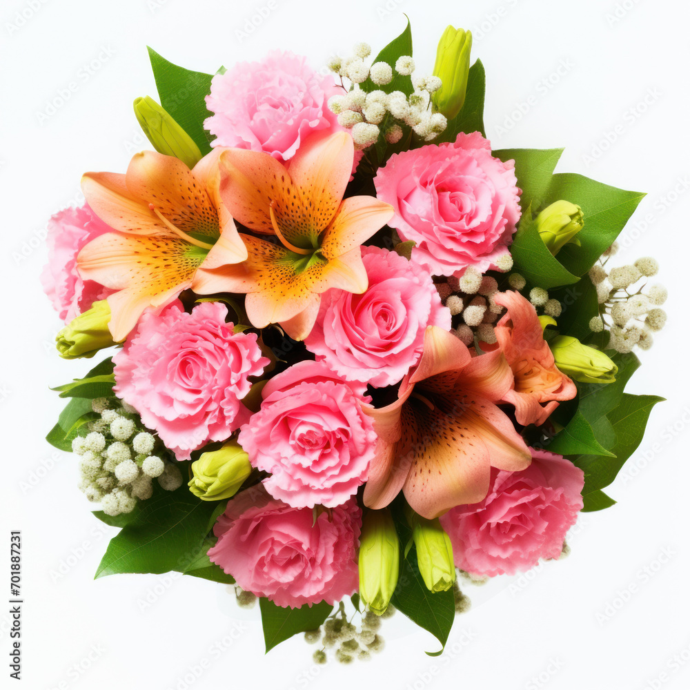 Colorful bouquet on white background Colorful bouquet on white background