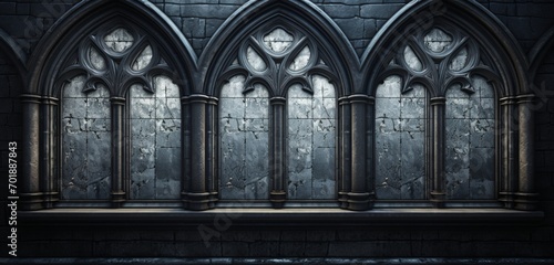 A 3D wall texture with a detailed  Gothic-style window pattern