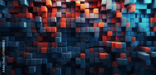 A 3D wall texture with a modern, abstract digital pixel design