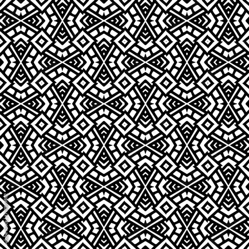 Abstract Shapes.Vector seamless black and white pattern.Design element for prints, decoration, cover, textile, digital wallpaper, web background, wrapping paper, clothing, fabric, packaging, cards.