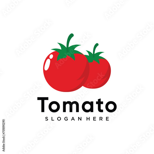 Tomato logo design with creative concept Premium Vector