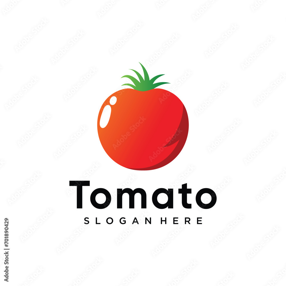 Tomato logo design with creative concept Premium Vector