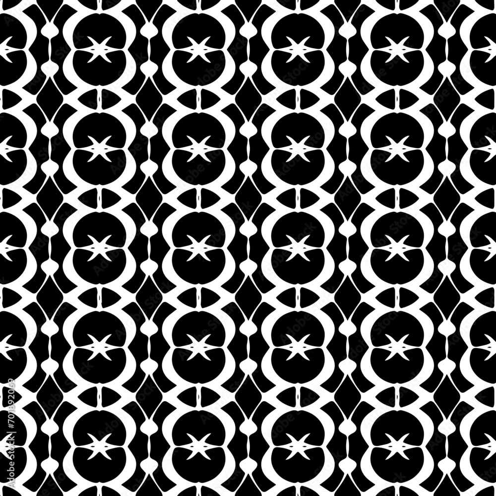 Abstract Shapes.Vector seamless black and white pattern.Design element for prints, decoration, cover, textile, digital wallpaper, web background, wrapping paper, clothing, fabric, packaging, cards.