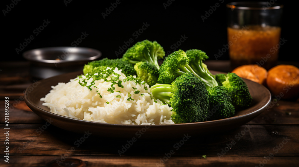 A close up of a plate of food with rice