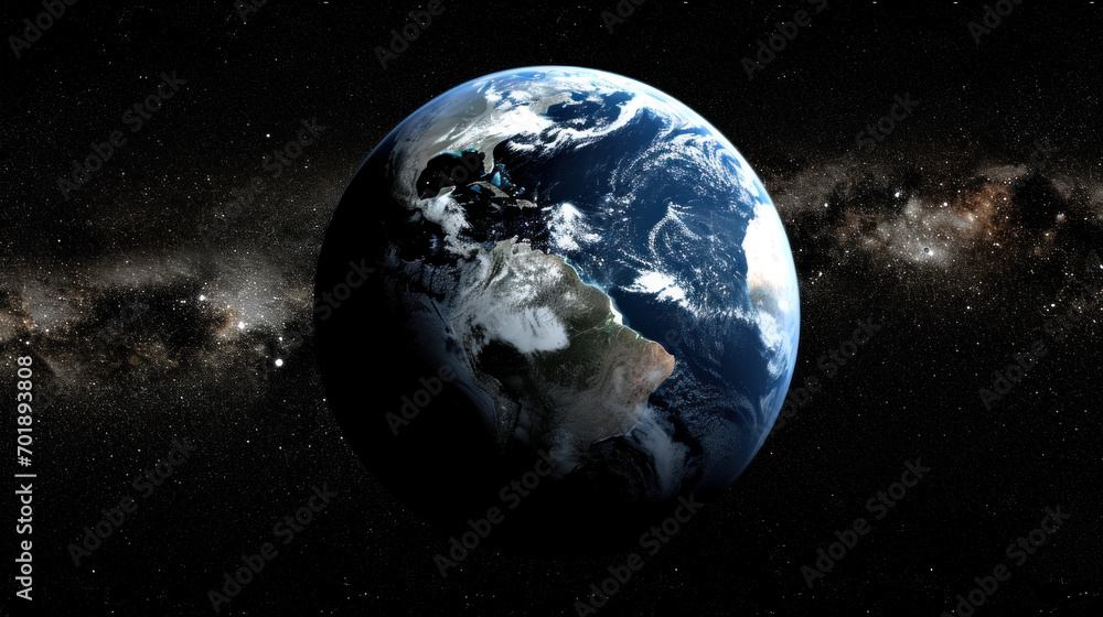 Fototapeta premium Planet Earth and distant Milky Way