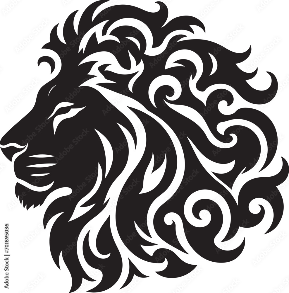 Mysterious Wild Animal Silhouette - Black Vector Rendering with Striking Detail
