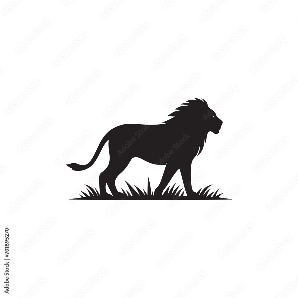 Expressive Black Vector Silhouette of Wild Animal – Captivating Wildlife Elements for Graphic Art
