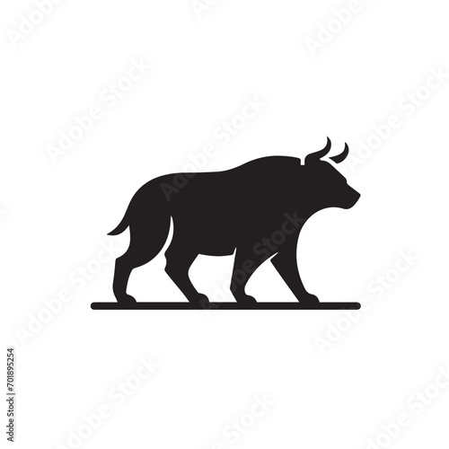 Black Vector Silhouette of Wild Animal – Dynamic and Expressive Wildlife Forms for Graphic Art 