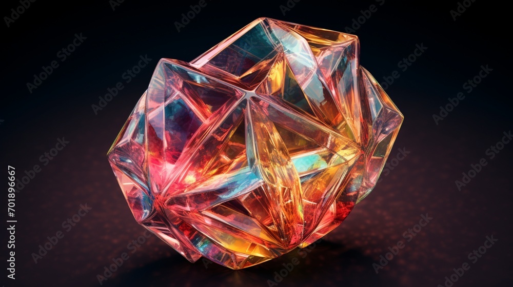 An isolated Rainbow Lattice Sunstone set against a dark background, highlighting its unique crystal structure and radiant hues. 4K, high detailed, full ultra HD, High resolution 8K An isolated Rainbow Lattice Sunstone set against a dark background, highlighting its unique crystal structure and radiant hues. 4K, high detailed, full ultra HD, High resolution 8K