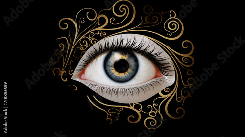 Silver eyes with a captivating black and gold spiral, offering a deep sensation of being drawn in.