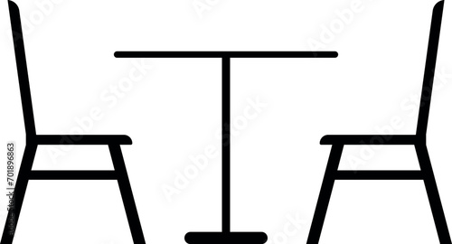 Table with chairs icon. Furniture signs and symbols.