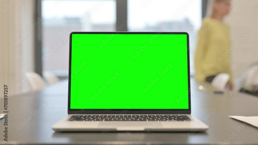Laptop with Green Screen Chroma Key Laptop with Green Screen Chroma Key