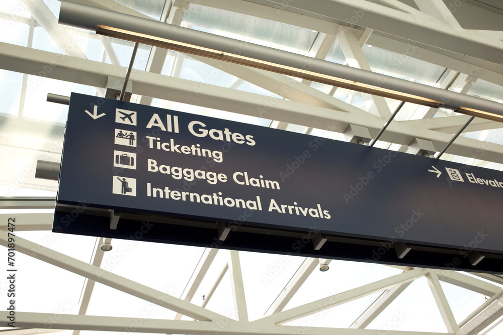 4K Ultra HD Close-Up Image of Airport Sign Board - Travel Information