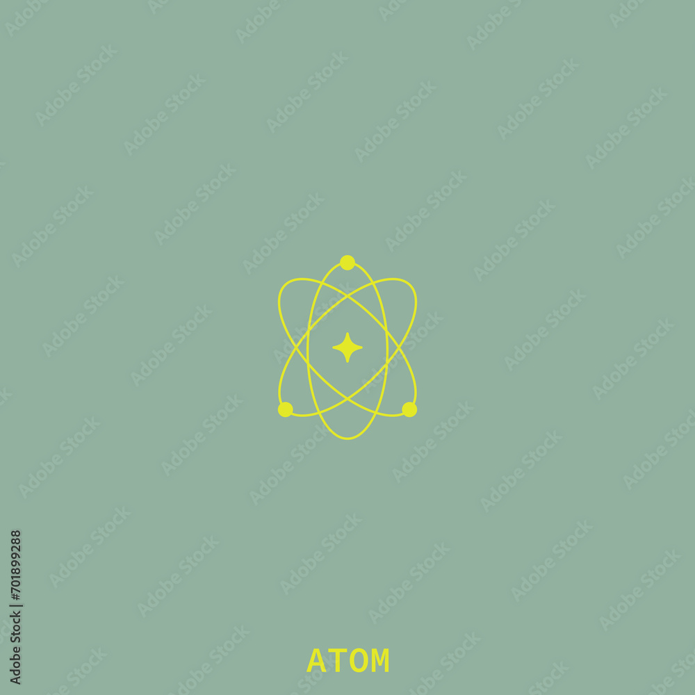 Atom Symbol. Scientific Sign of an Atom. Atomic Logo. Orbit Spin. Atom Symbol. Scientific Sign of an Atom. Atomic Logo. Orbit Spin.