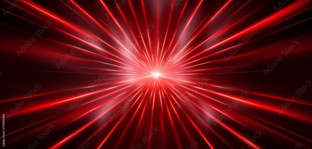 Luminous neon light design featuring a dark red and white sunburst pattern on a radiant 3D surface